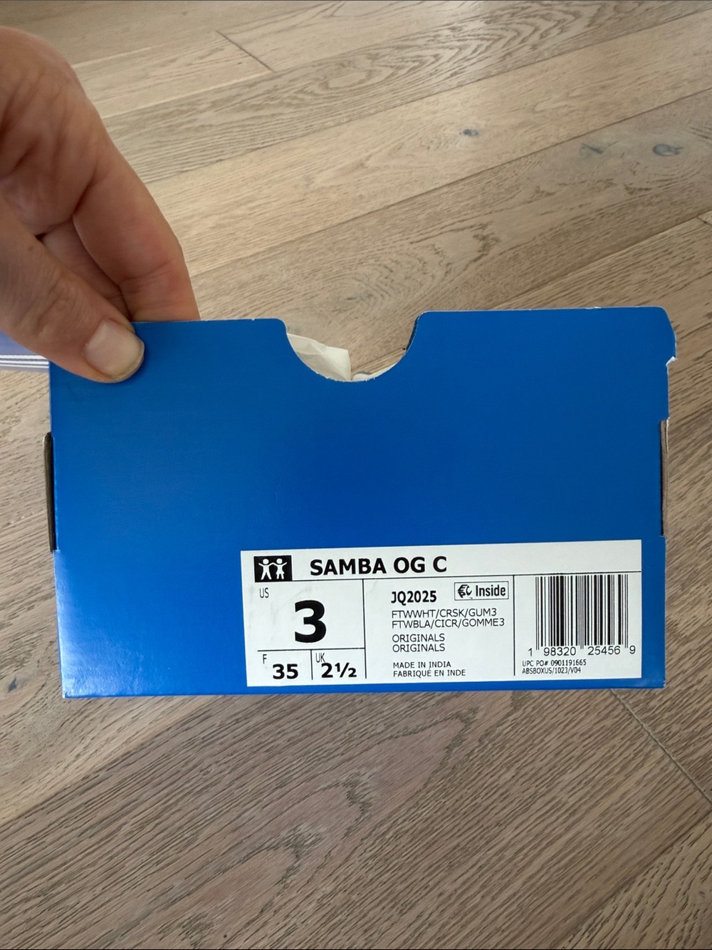 adidas Blue Shoe Box with White Label - Picture 2 of 2
